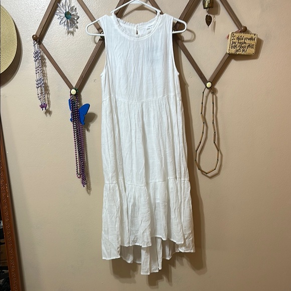 mittoshop Dresses & Skirts - Mittoshop White Sleeveless High-Low Sundress